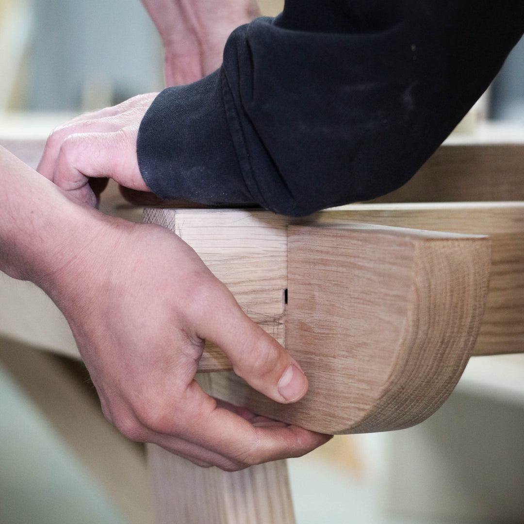 Bespoke Hotel Furniture | Goldfinger artisans assemble a dining table for Inhabit London