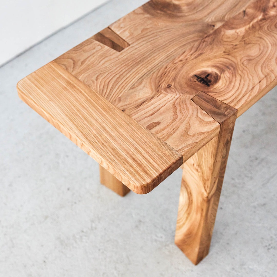 Goldfinger Sylvan Bench - handmade - sustainable elm - dining furniture - seating
