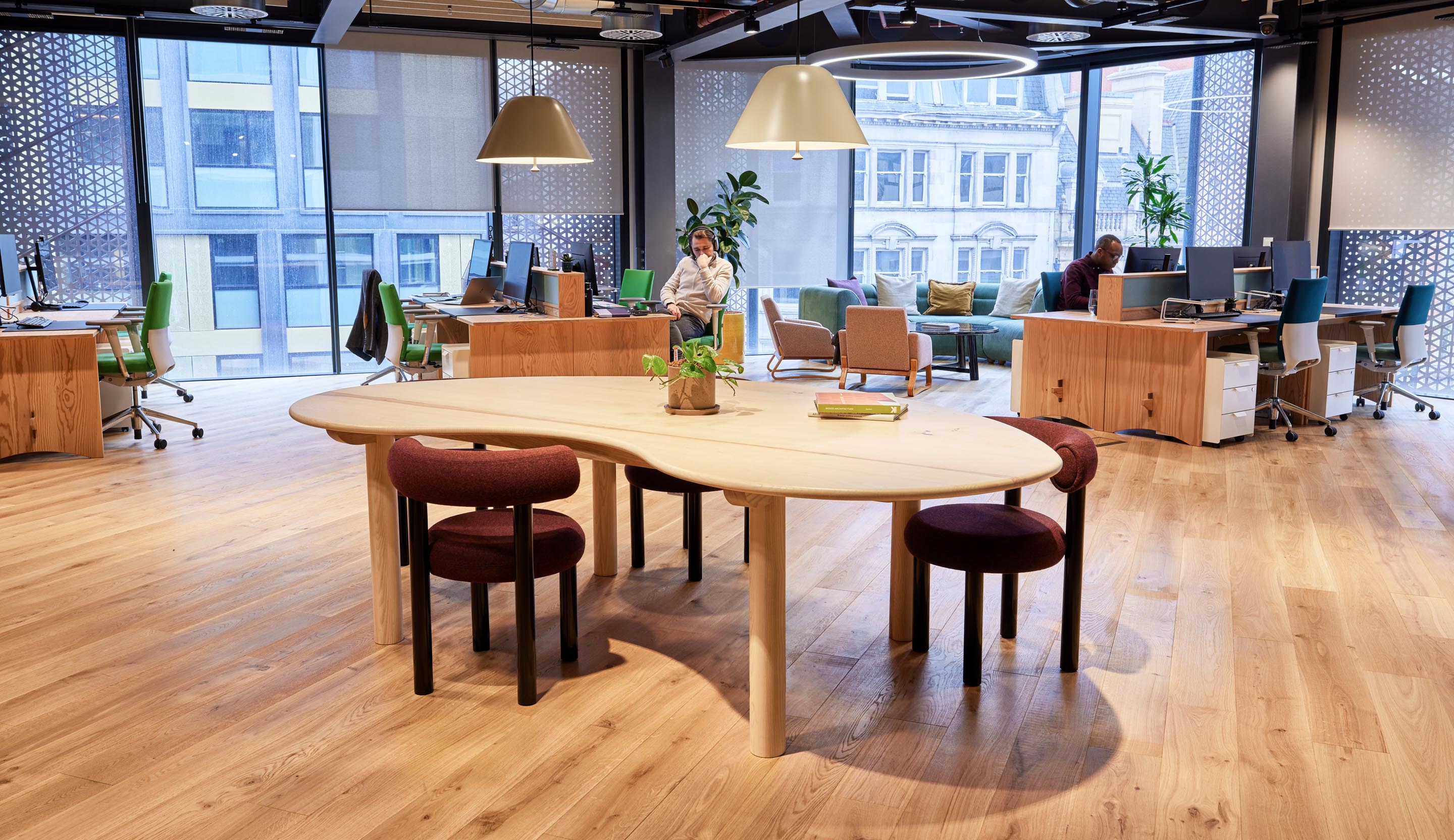 Goldfinger bespoke tables and desks at Scape for Nicola Harding