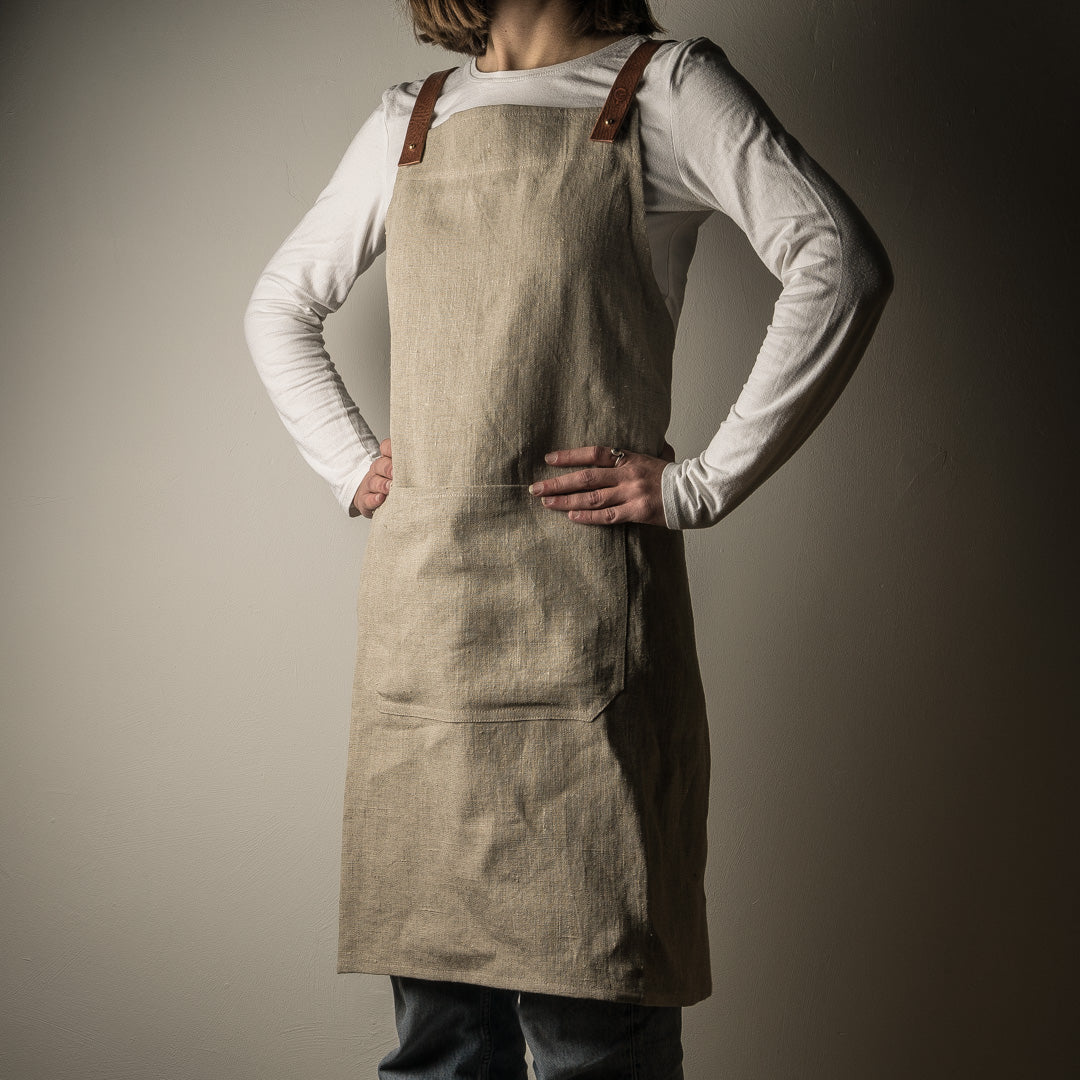 Organic linen apron