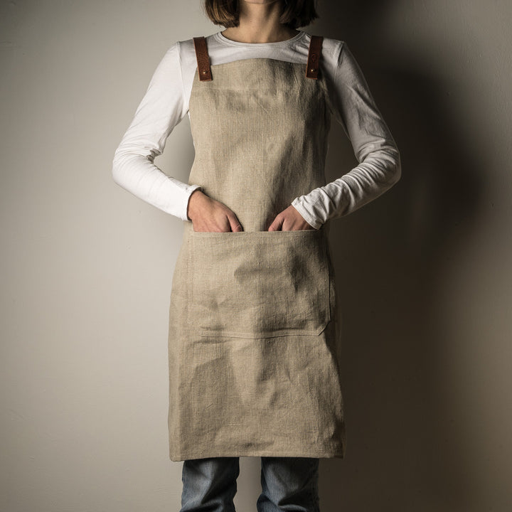 Organic linen apron