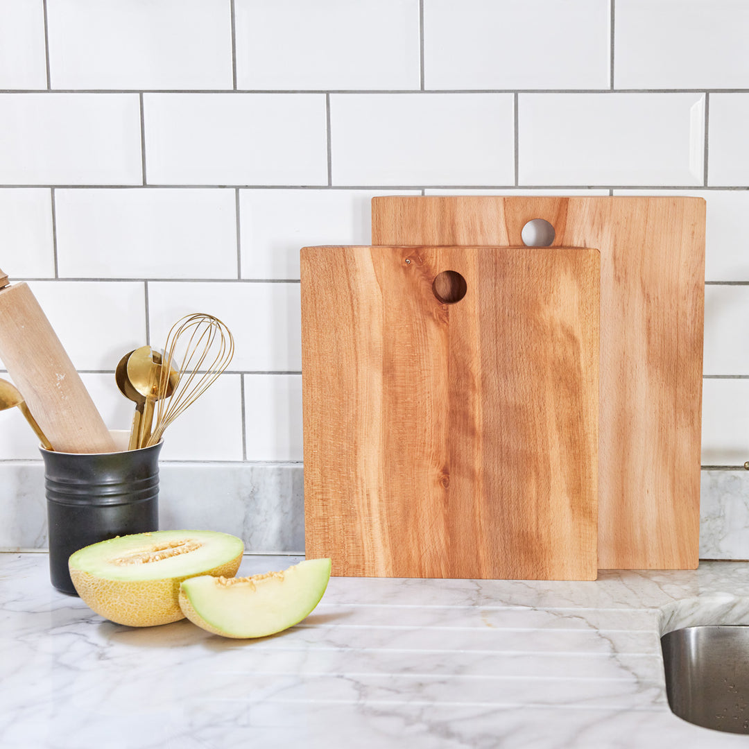 Goldfinger Graze Collection - Square Serving Board, Flamed Beech