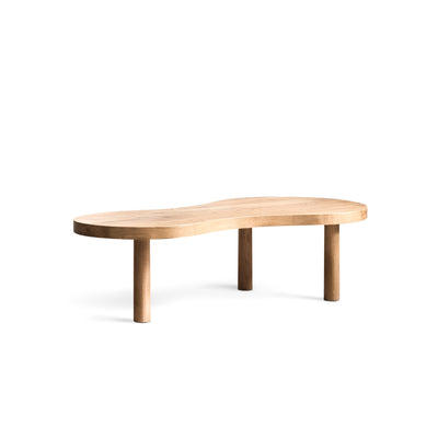 Goldfinger x Inhabit Hotels curved coffee table made from sustainable oak, handcrafted