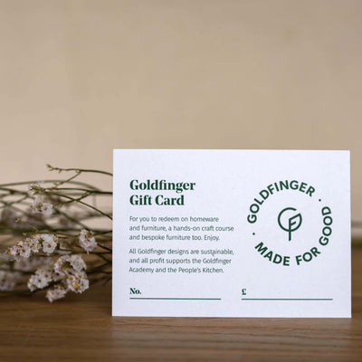 goldfinger gift card- sustainable design store