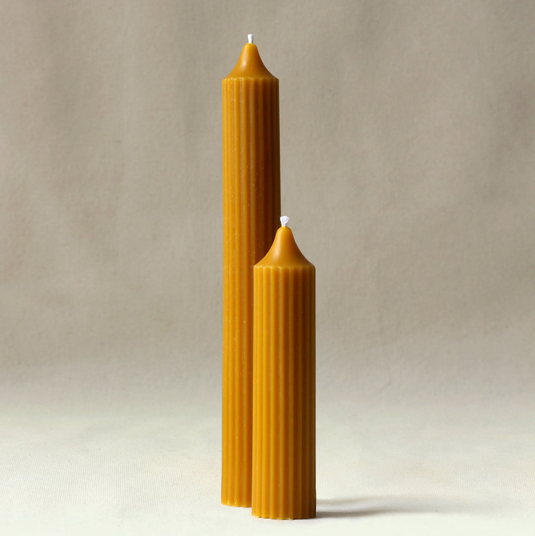 Organic beeswax candles – basic ones, set of 2